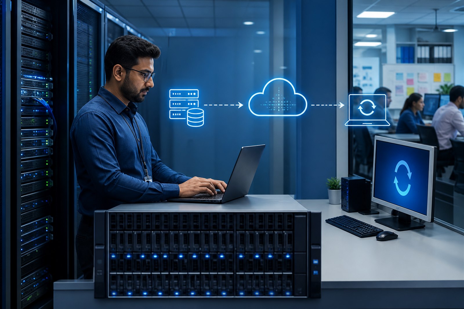 Secure automated business data backup and recovery